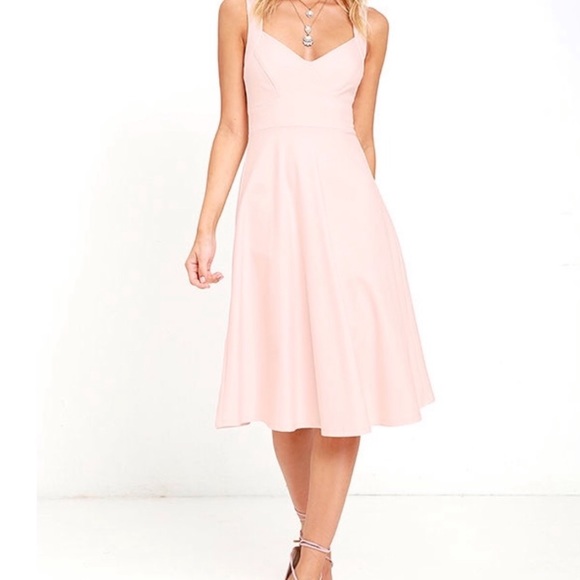 Lulu's Dresses & Skirts - Lulu’s Blush Pink A Line Midi Dress